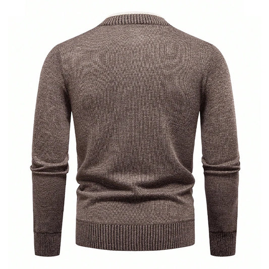 Mens Knit Sweater Half Zip Collar Pullover Casual Sport Golf Sweaters American Size Male Autumn Winter Clothes