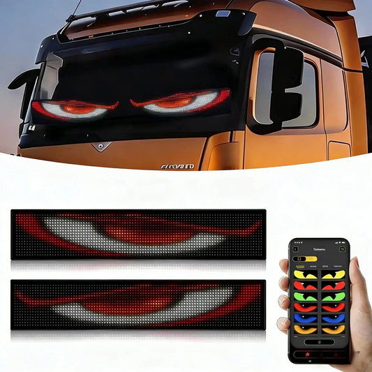 LED Devil Eyes Programmable LED Display Flexible for Car Board Windshield App Remote Control Custom Text Pattern Decor LED Light