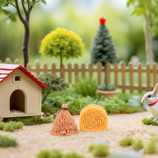 40Pcs Mini Hay Bales Miniature Farm Haystack Resin Decoration for DIY Craft Sand Table Mini Scenery Home Garden Decor