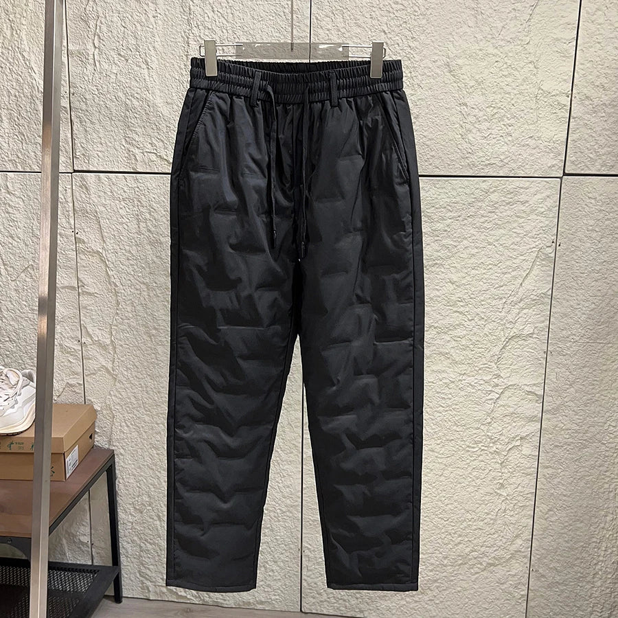 High-End Seamless down Trousers Men's Outdoor Waterproof Lightweight Warm Straight Leg Duck down Pants Fashionable Autumn Winter