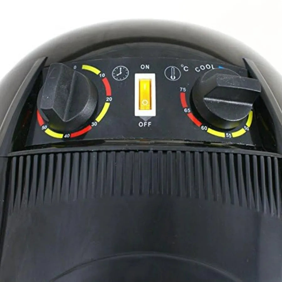 Home salon spa beauty equipment: 1300W professional hooded floor hair bonnet dryer with adjustable height, rolling base, black