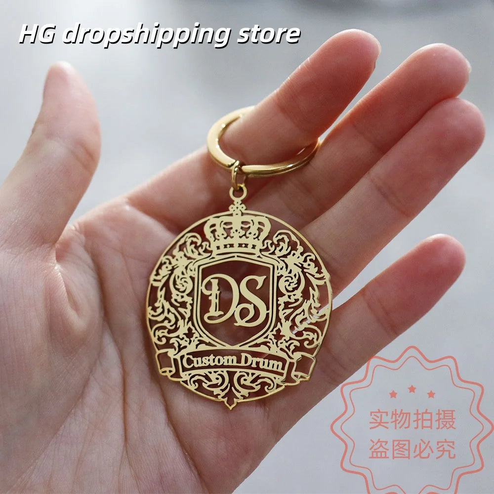 Custom Logo Pendant Necklace Personalized Picture Chain For Men Hiphop Punk Stainless Steel Thick Chain Jewelry For Birthday