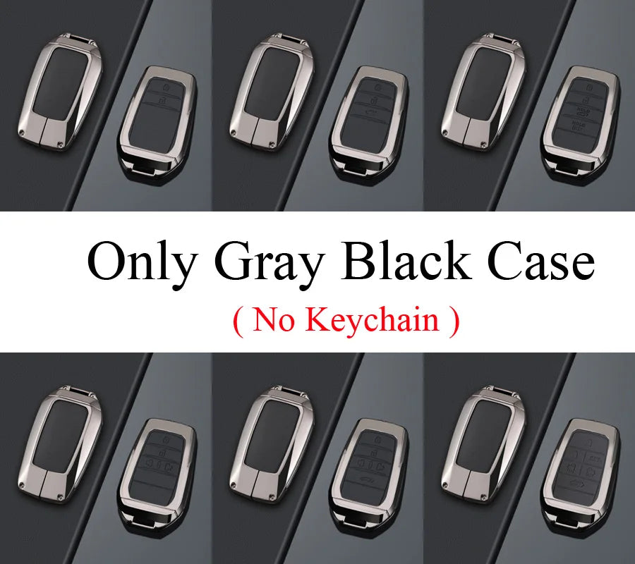 Zinc Alloy + PU Leather Car Key Case Cover For 2019-2025 Land Cruiser Highlander Camry Sienna Venza Hilux Fortuner Corolla Prius