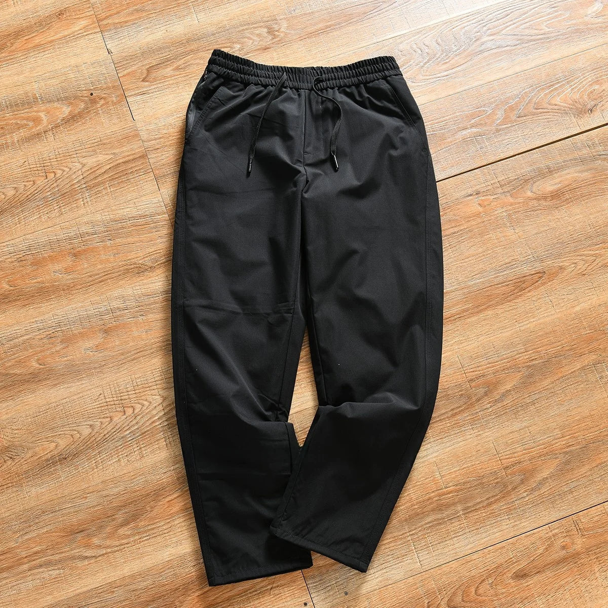 Thickened Goose down Winter Outdoor Men's Casual Elastic Waist Pants Warm Stylish Long Straight Tube Polyester Fiber Trousers