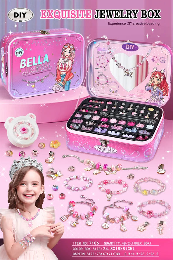 Girls' bracelets Beaded handmade DIY Jewelry Materials Toys Children's Indoor Interactive Puzzle Christmas Birthday Gifts