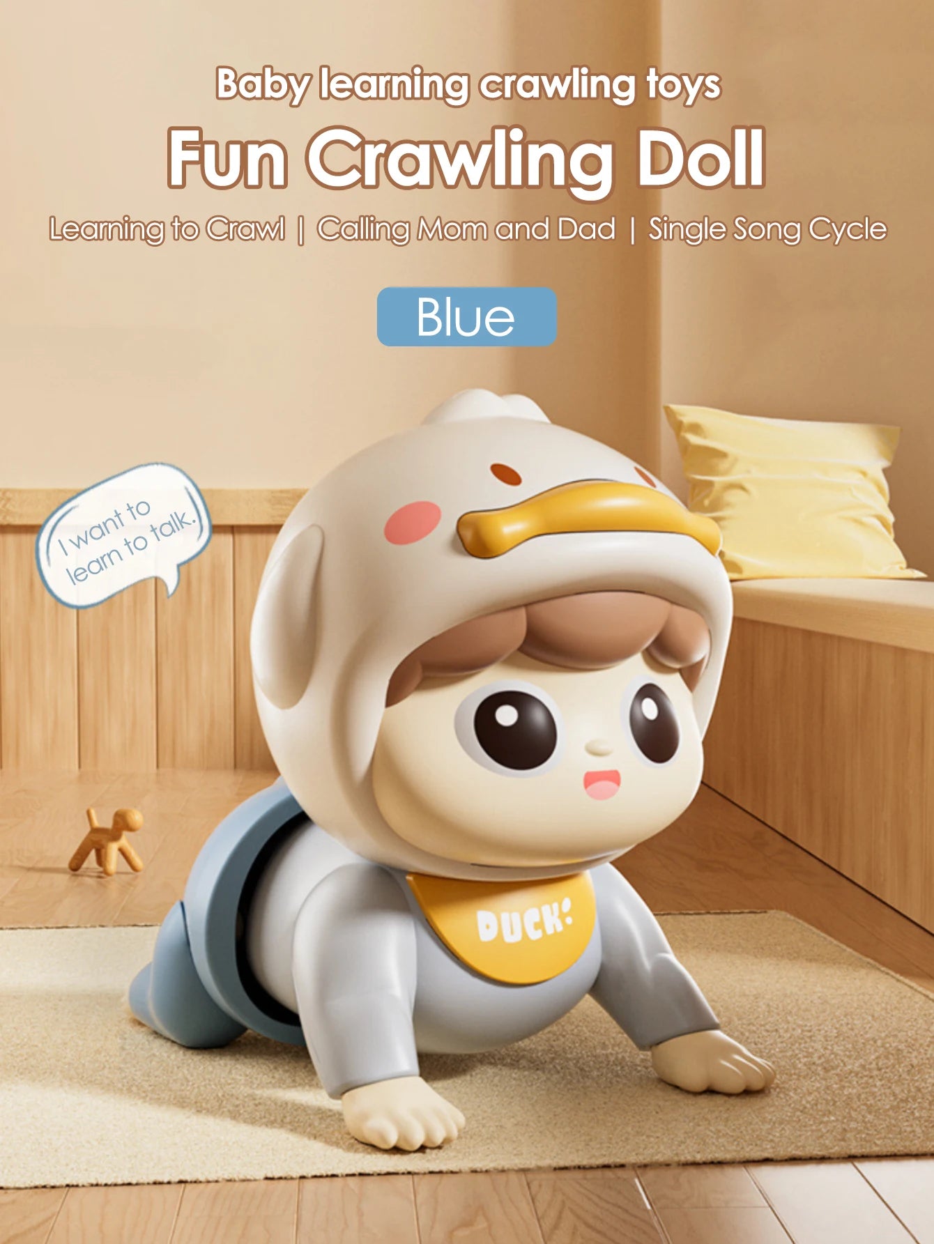 1Pcs Crawling Doll with Music Baby Toys, learn crawling guidance, head up training, puzzle early education Toy,baby gift