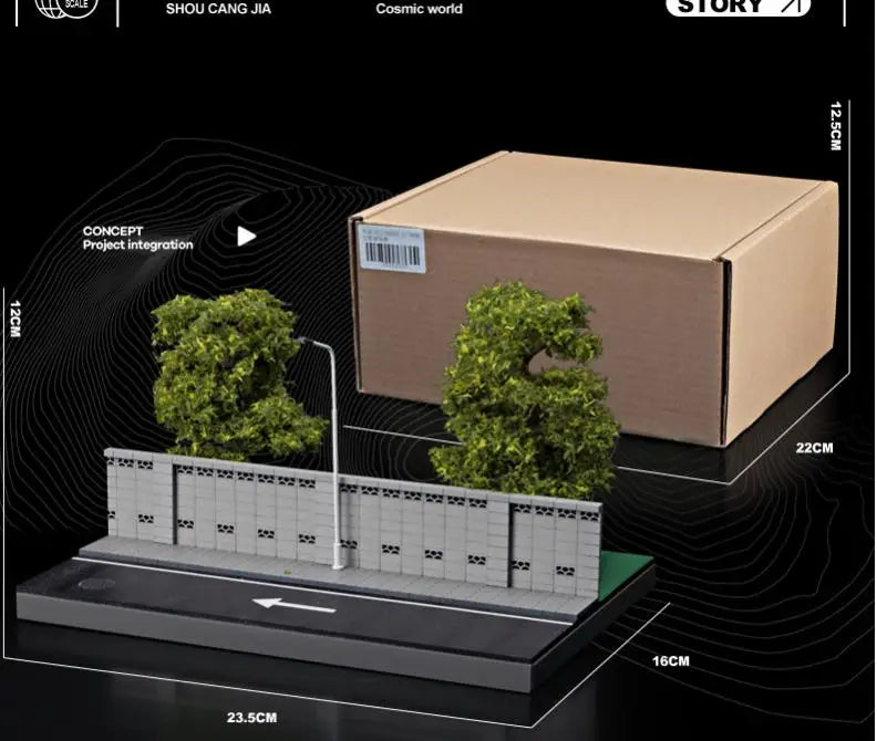 Collector 1:64 Fujiwara Tofu Shop Scene Miniature Model Landscape Collection Desktop Ornaments Car Model Storage