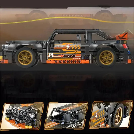 520pcsTechnical Super Racing Car Model Building Blocks Automobile Pull Back DIY MOC Vehicle Bricks Children Construction Toys