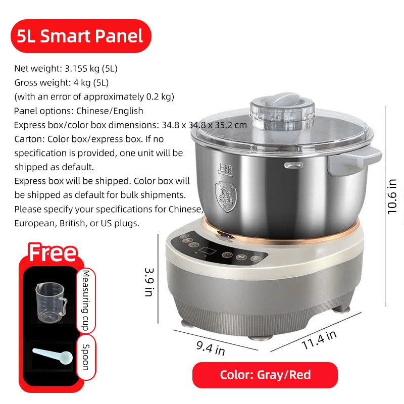 DIVEDEER Dough Kneader 5L/7L Electric Kneader with Fermentation Function Dough Mixer Fermentation Temperature 25-38°C/77-100°F