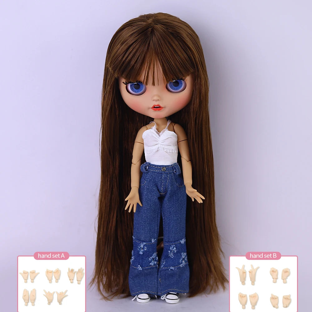 ICY DBS Blyth 1/6 BJD30cm Brown Hair Open End Doll, please refer to the doll options selection, suitable for gift giving