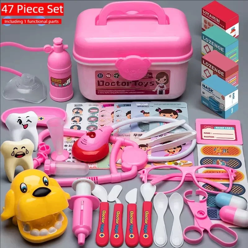 Doctor Nurse Role Play Set Medical Tools With Stethoscope Injectors In A Pretend Play Trolley Box Ideal Gift for Kids Boys girls