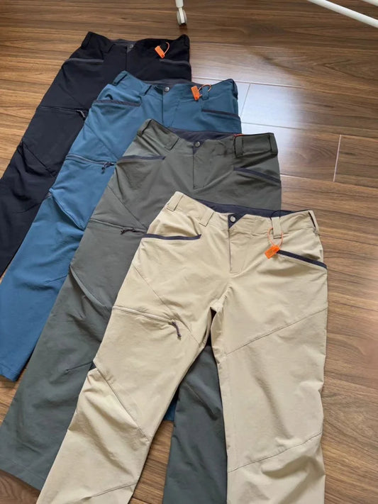 Men's Outdoor Hiking Lightweight Breathable Windproof Waterproof Soft Cargo Pants Straight Leg Casual Trousers