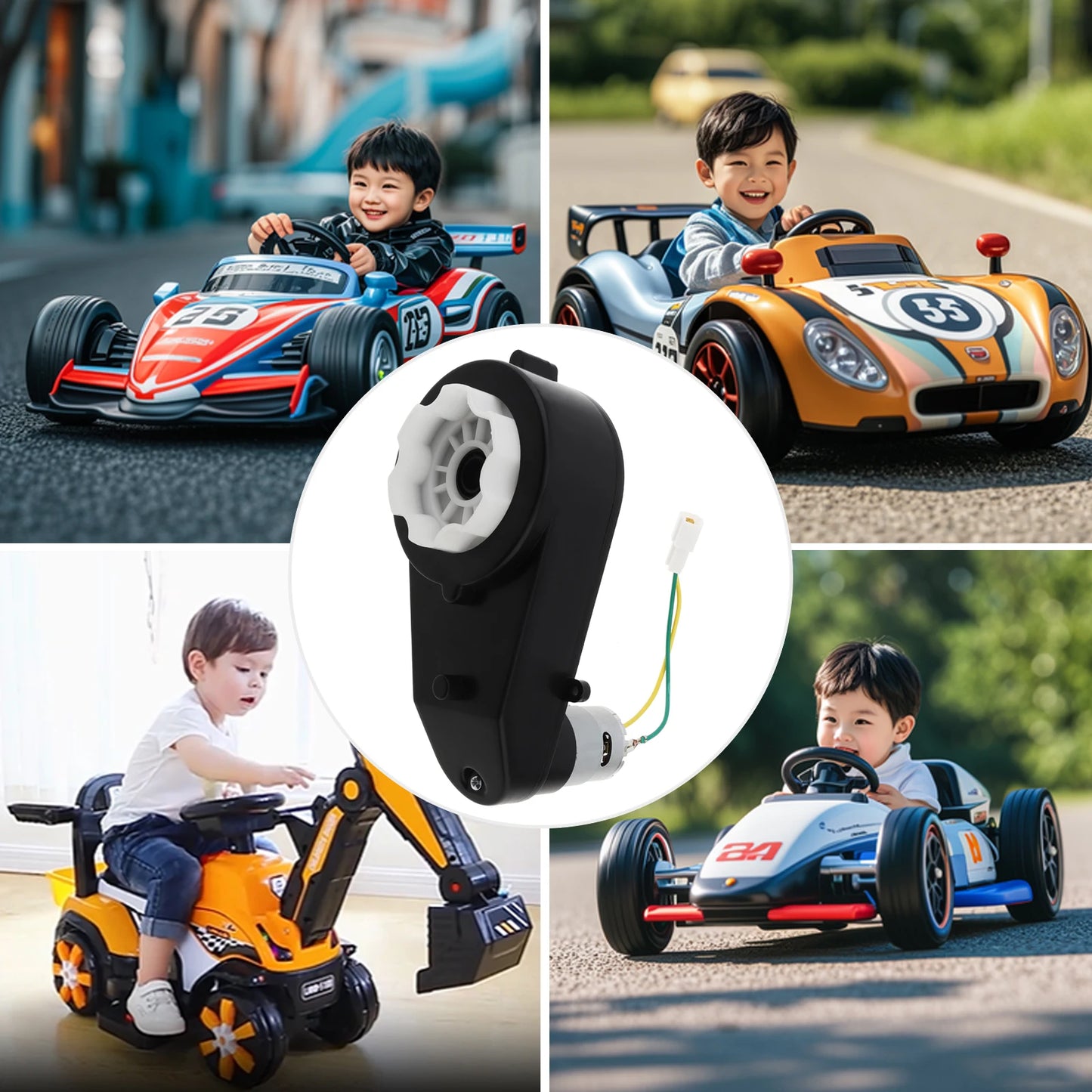 2Pcs 12V/24V RS390/RS550/RS555 Kids Ride On Toys Car Motor Gearbox Car Wheels Gearbox High Speed DC Motor for Remote Control Car