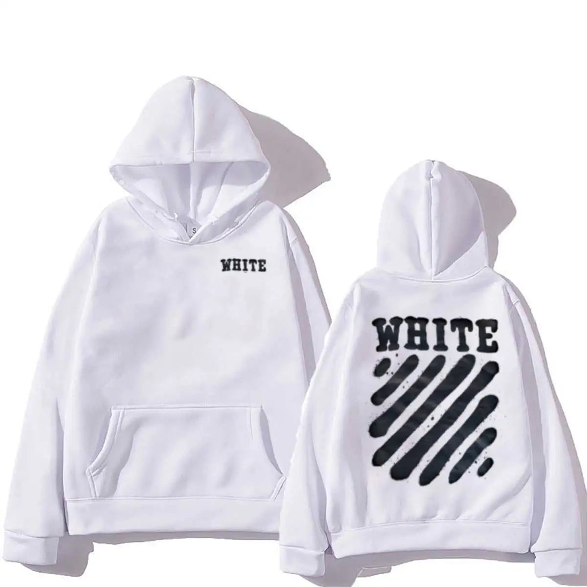 Autumn and Winter Simple Men's Hoodie New Striped Letter Graphic Printing Casual Sports Long-sleeved Pullover Sweater Y2K