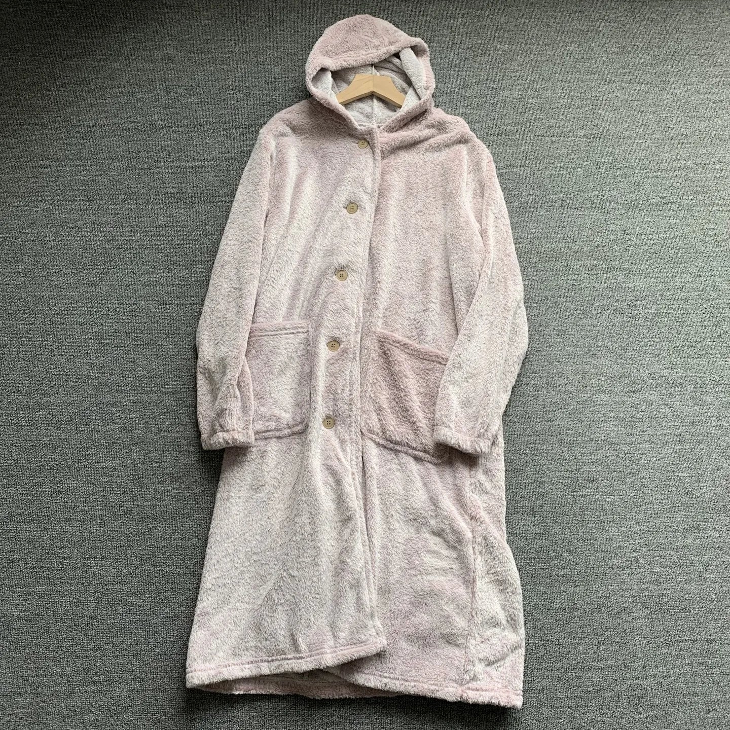 Couple's Hooded Sleep Robe Men's Women's Winter Long Length Heat Generating Drawstring Home Wear Couples' Sleepwear