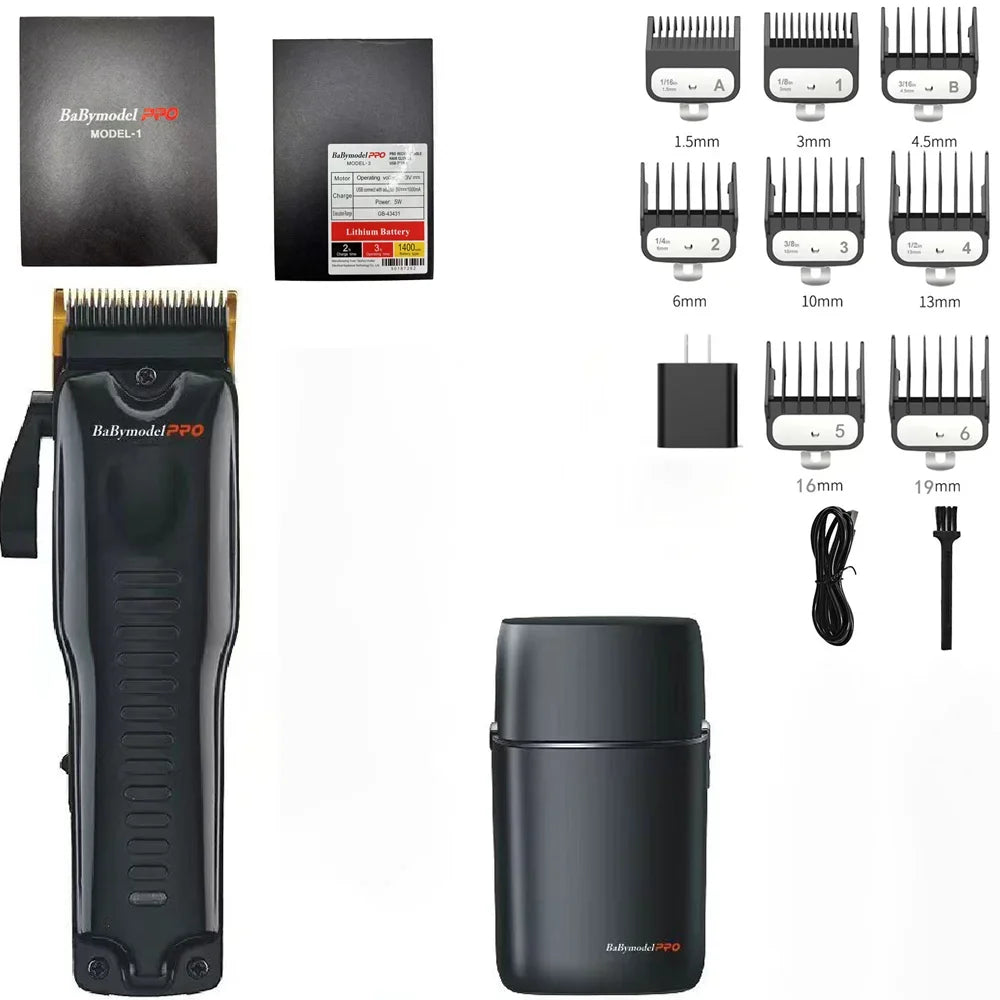 2024 New Babymodel PRO Professional Hair Clipper Trimmer Shaver Set 7500RPM DLC Alloy Blade Professional Hair Trimmer USB Socket