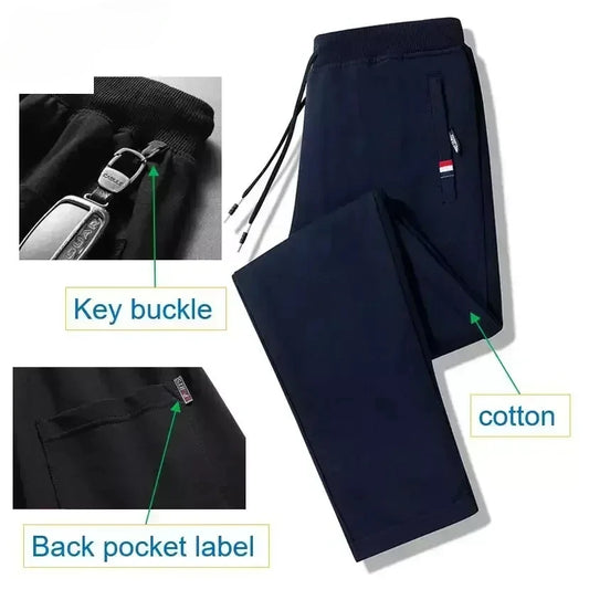 Autumn Pants Men Fitness Sportswear Tracksuit Elastic Waist Sweatpants Cotton Trousers Loose Gyms Jogger Track Pants Mens M- 8XL