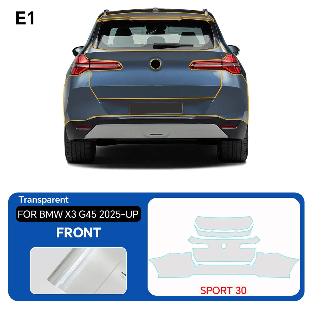For BMW X3 G45 Sport 30 2025 Full Vehicle Clear Bra PPF Paint Protection Film 9Mil TPU Transparent Anti Scratch Car Wrap Film
