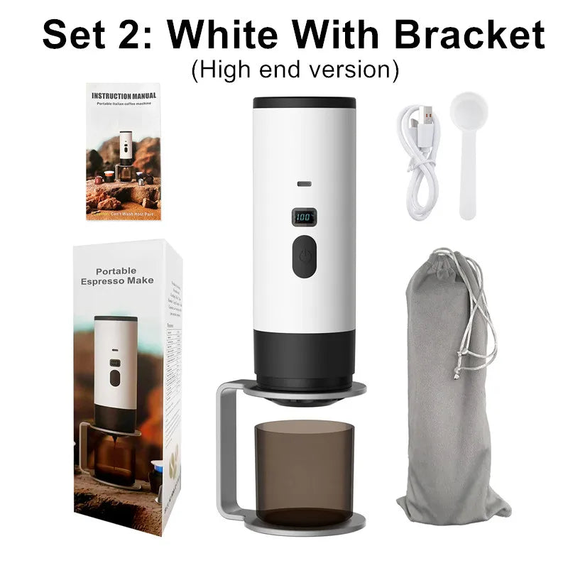 Portable Electric Coffee Maker 3-in-1 Capsule Coffee Grinder Travel Coffee Maker for Car and Home Camping Campany