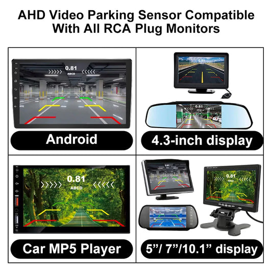 AHD CVBS Video Parking Sensor System Digital Display Auto Parktronic Car Reverse Radar Assistance Kit