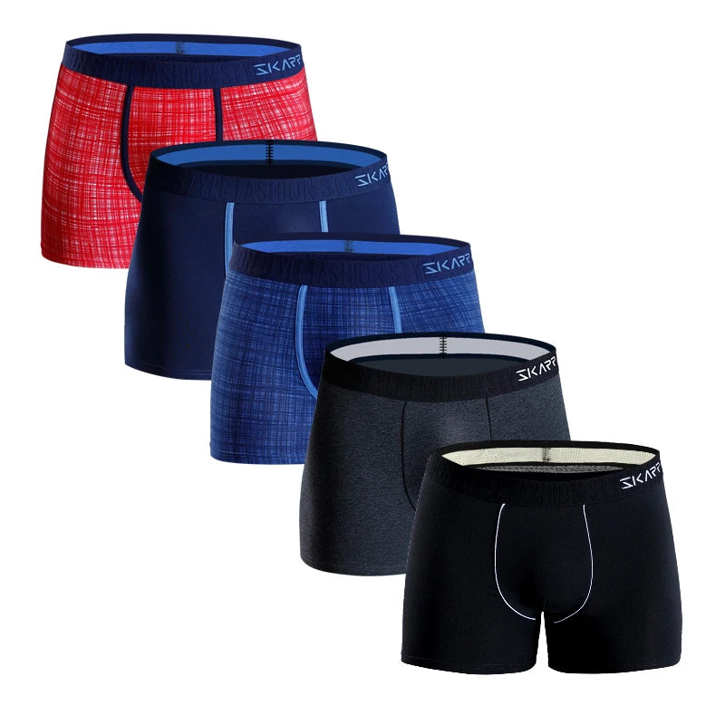 5pcs/pack Men Underwear Boxers Letter Elastic Band Mens Underpants Cotton Men's Panties Sexy Boxer Shorts Brand Trunks Gifts