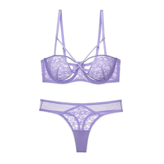 New Arrival French Style Lace Bra Set Female Push Up Underwire Thin Cup Anti Sagging Comfort Lingerie Suit For Everyday Wear Set