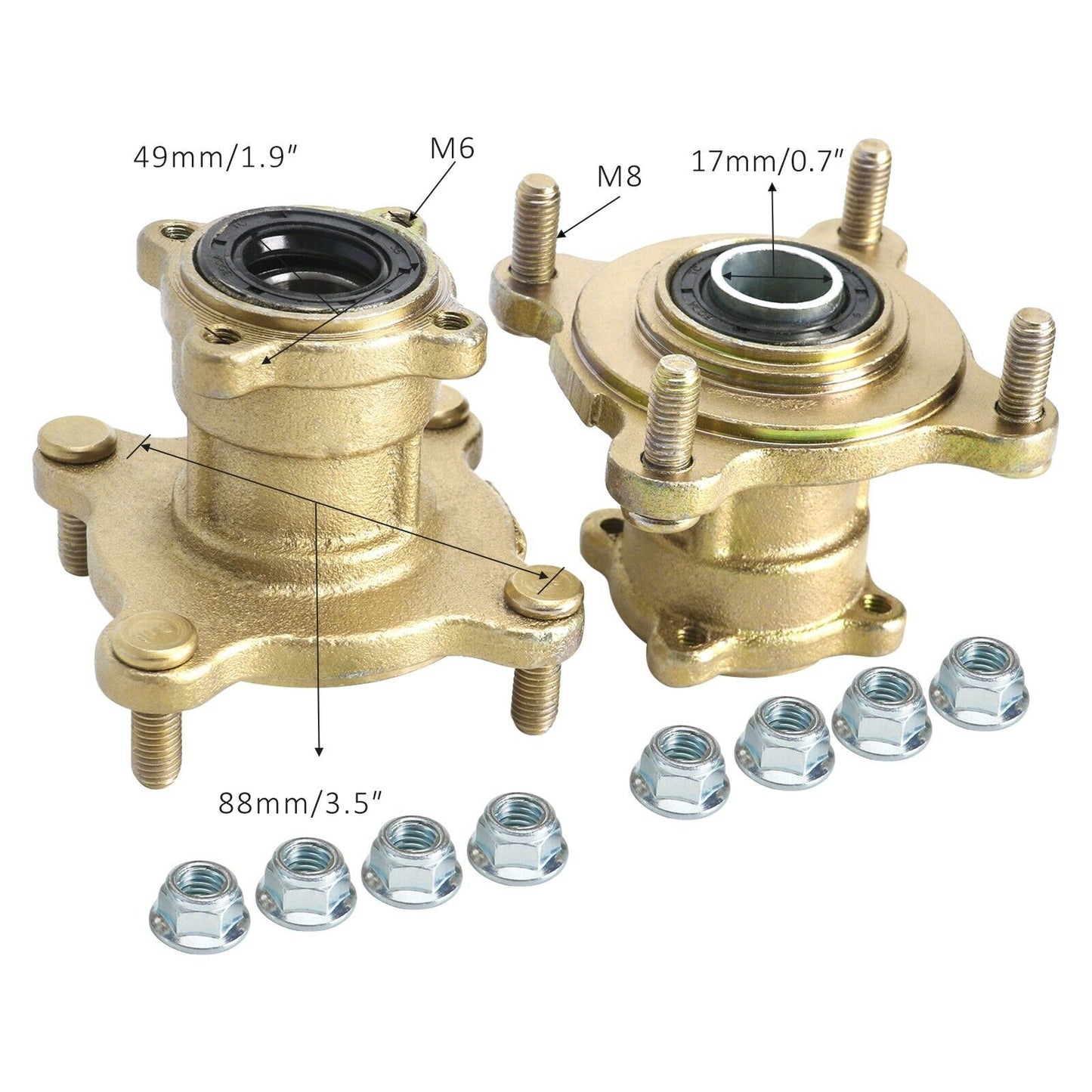 4 Stud Front Wheel Rim Hub Bearing for110/125/150cc Go Kart ATV Quad Bike Buggy