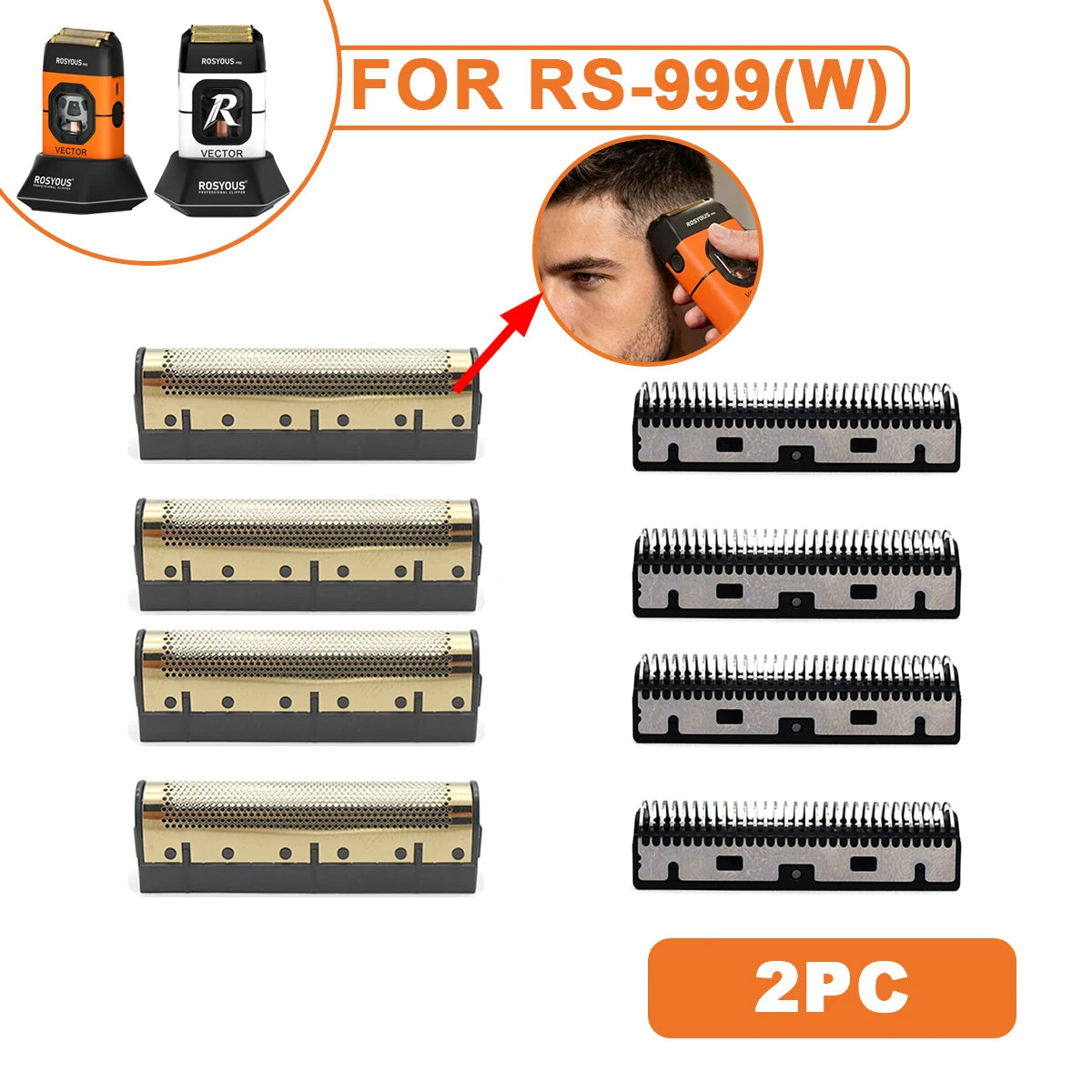 Electric Shaver Repair Accessories Wholesales Original Quality Replacement Double Foiled Blade Net for ROSYOUS RS-999