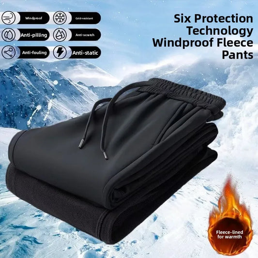 Fashionable Fleece Lined Windproof Pants Couples Loose Fit Casual Sports Long Trousers Men's Cotton Trousers Autumn 2025