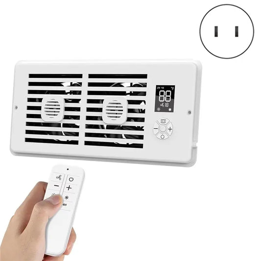 A05G-Register Booster Fan 4X 10Inch Smart Silent With Aromatherapy Tablets Heating Cooling 1-10 Wind Speed Adjustment US Plug