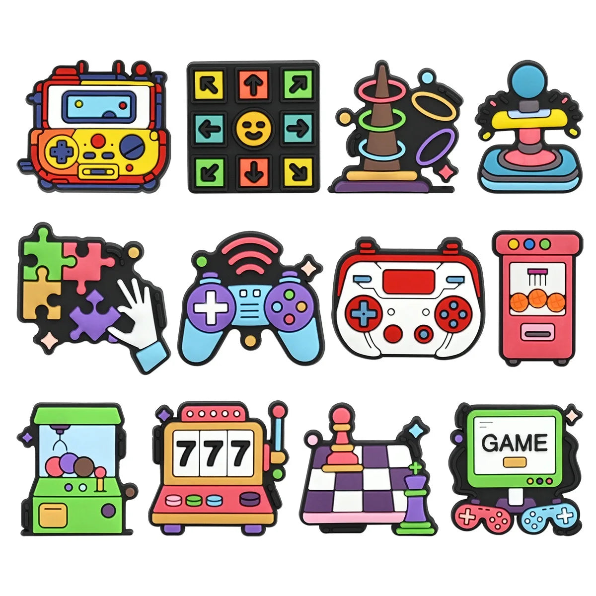 New Arrival 15-100Pcs Game Level Up PVC Shoe Decorations Various Gamepad Clog Buckle Charms Fit Kids Birthday Present