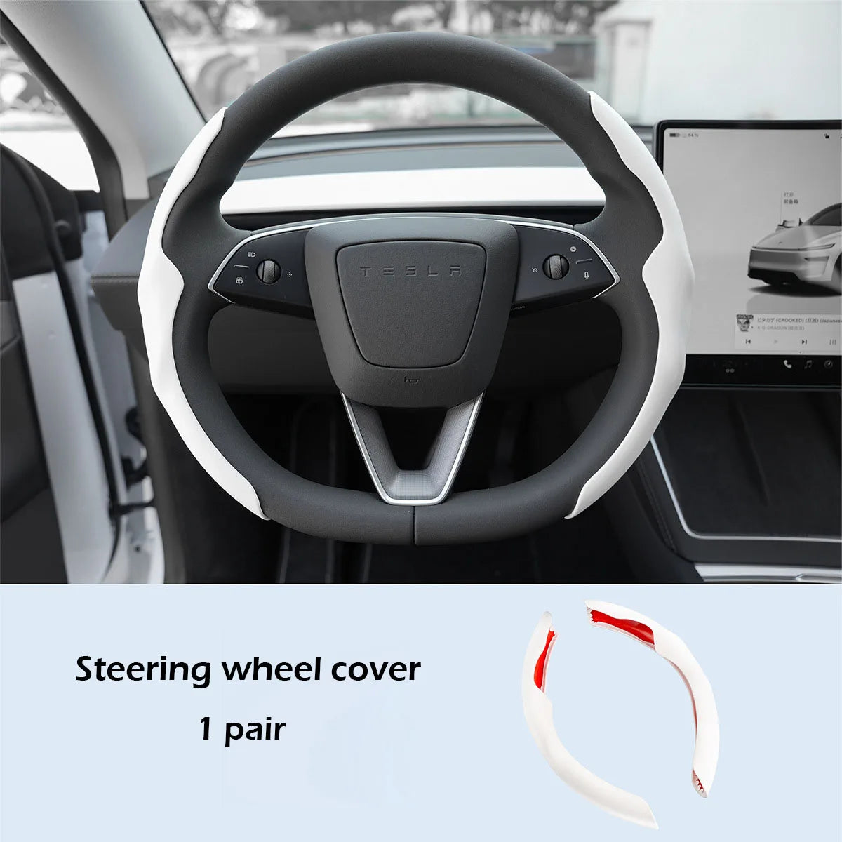 Matte White Steering Wheel Covers for Tesla Model Y Juniper Model 3 Highland Steering Wheel Cover Protector Car Accessories 2026