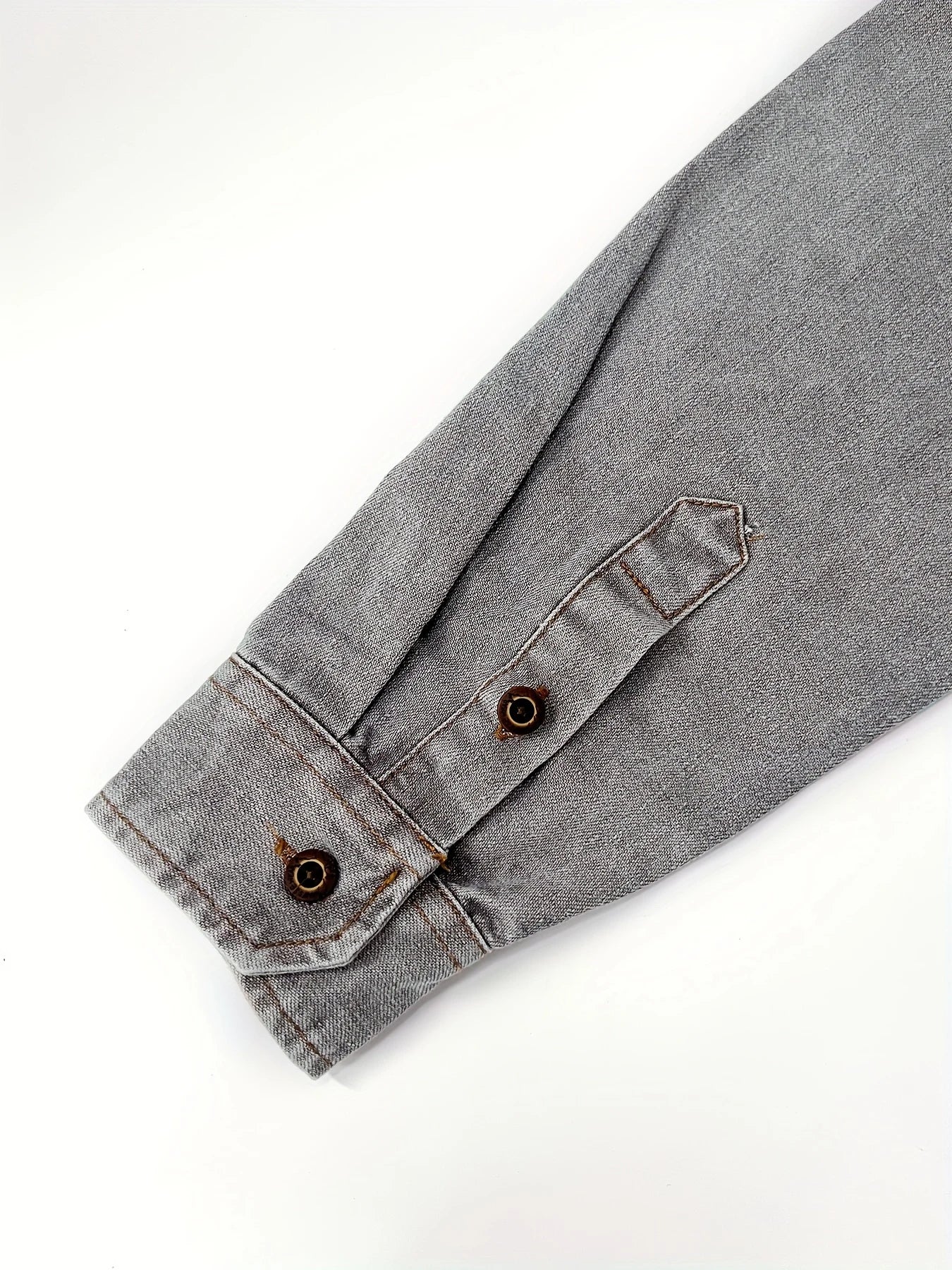 New style denim shirt, long-sleeved, new trend, men's casual shirt, versatile and high-end, double-pocket tie-dye top, color-mat