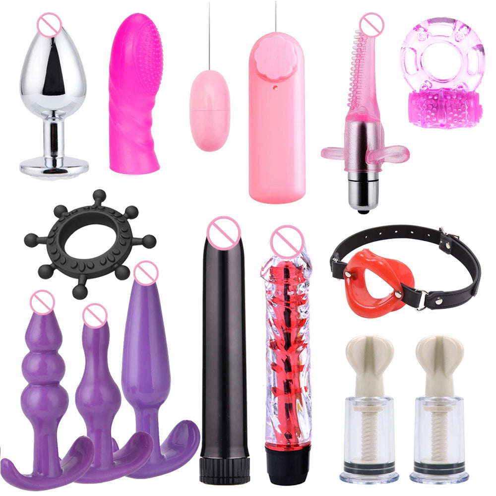 Hot Exotic Bed Bondage Set BDSM Kits Exotic Sex Toys For Women Adults Games Leather Handcuffs Whip Gag Nipple Clamps Sex Shop