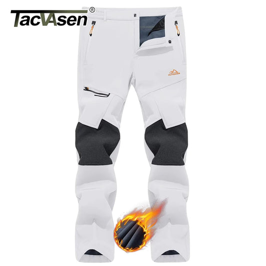 TACVASEN Winter Men's Hiking Pants Warm Thermal Fleece Lined Windproof Outdoors Working Fishing Camping Mountain Ski Pants