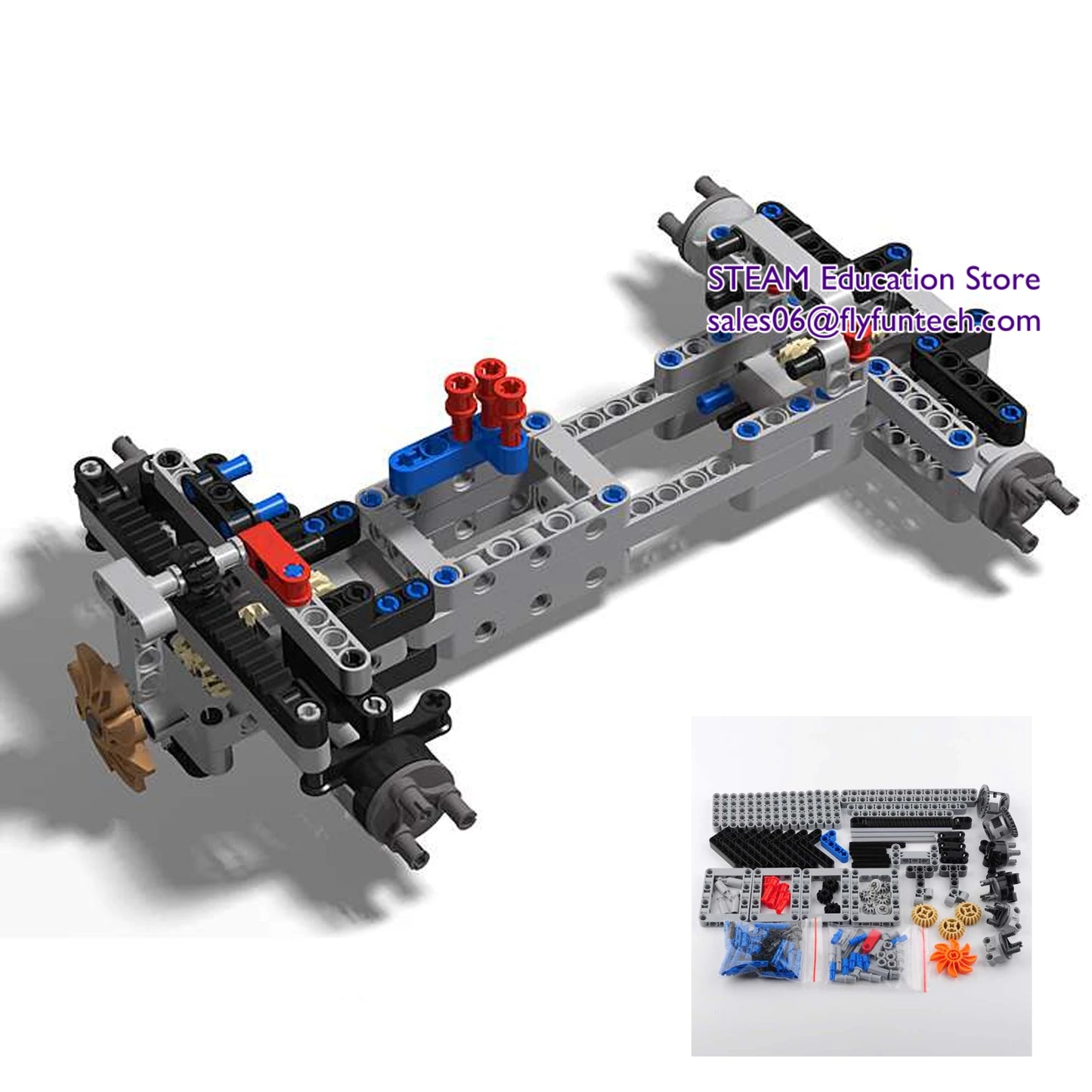 Four-wheel Drive Remote Control Car Motor Power 4WD RC Car Kit 32019 86652 Wheel Building Blocks Compatible with Legoeds RC Car