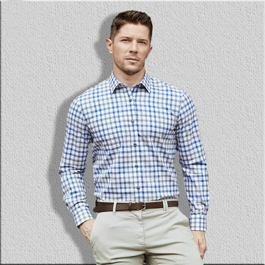 Men's long sleeve shirt pure cotton breathable comfortable business casual slim top shirt trend spring and summer formal wear