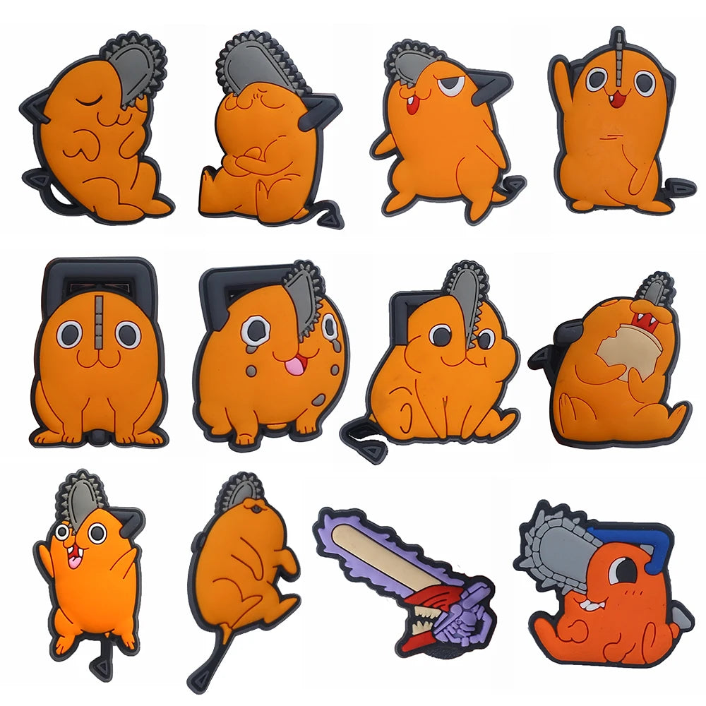 12-100pcs Japan Anime Shoe Charms Cartoon Shoes Accessories Decorations Clog Sandal Wristband Buckle for Kids Party X-mas Gifts