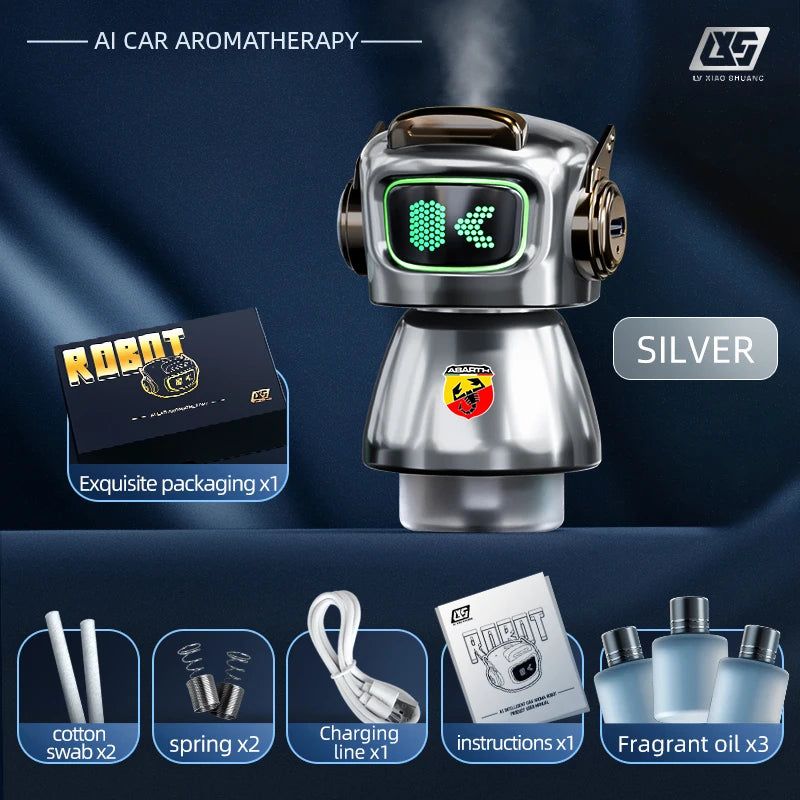 Car Air Outlet Robot Perfume Clip Auto Fragrance Diffuser For FIAT Abarth 500 Pulse Panda Tipo Strada 600 500L Mobi Doblo Toro