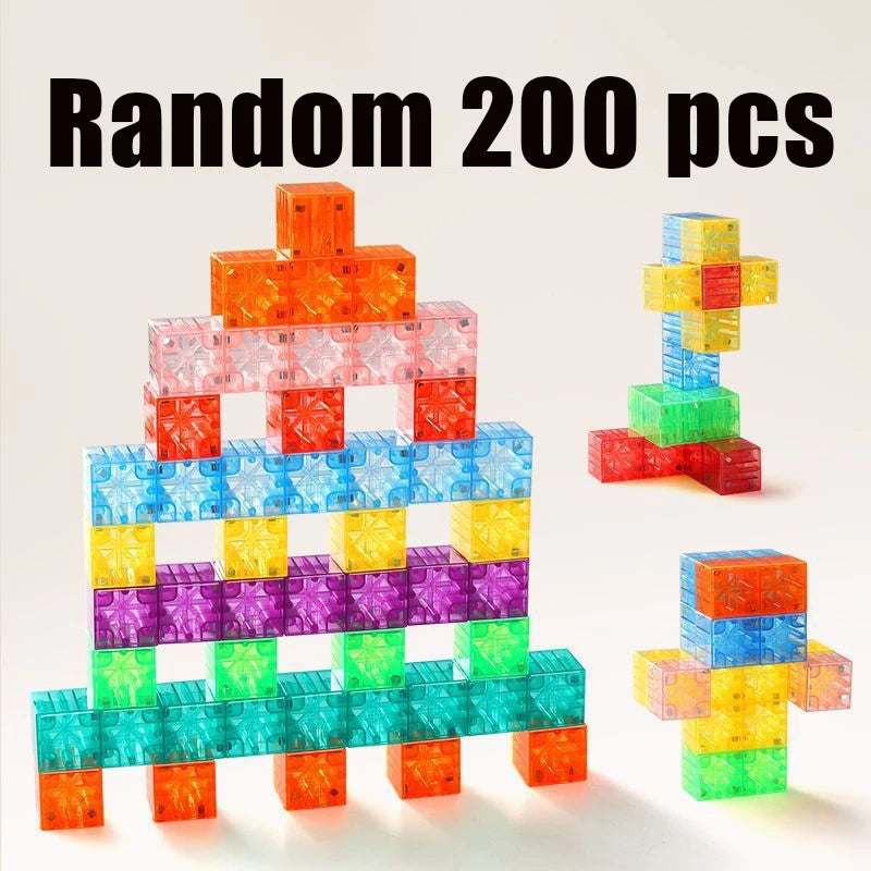 DIY Magnetic Building Blocks Transparent Square Toy Colorful Cubes Toy Construction Toy Assembly Toy for Children DIY Toys Gift