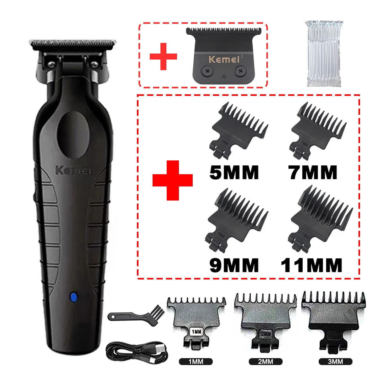 Kemei KM-2299 USB Fast Charging Clippers Barber Machine 1200MA Rechargeable Cordless Hair Trimmer Kemei Electric Hair Clipper