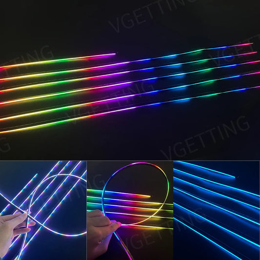 22 in 1 18 in 1 64 Color RGB Symphony Car Atmosphere Interior LED Acrylic Guide Fiber Optic Universal Decoration Ambient Lights