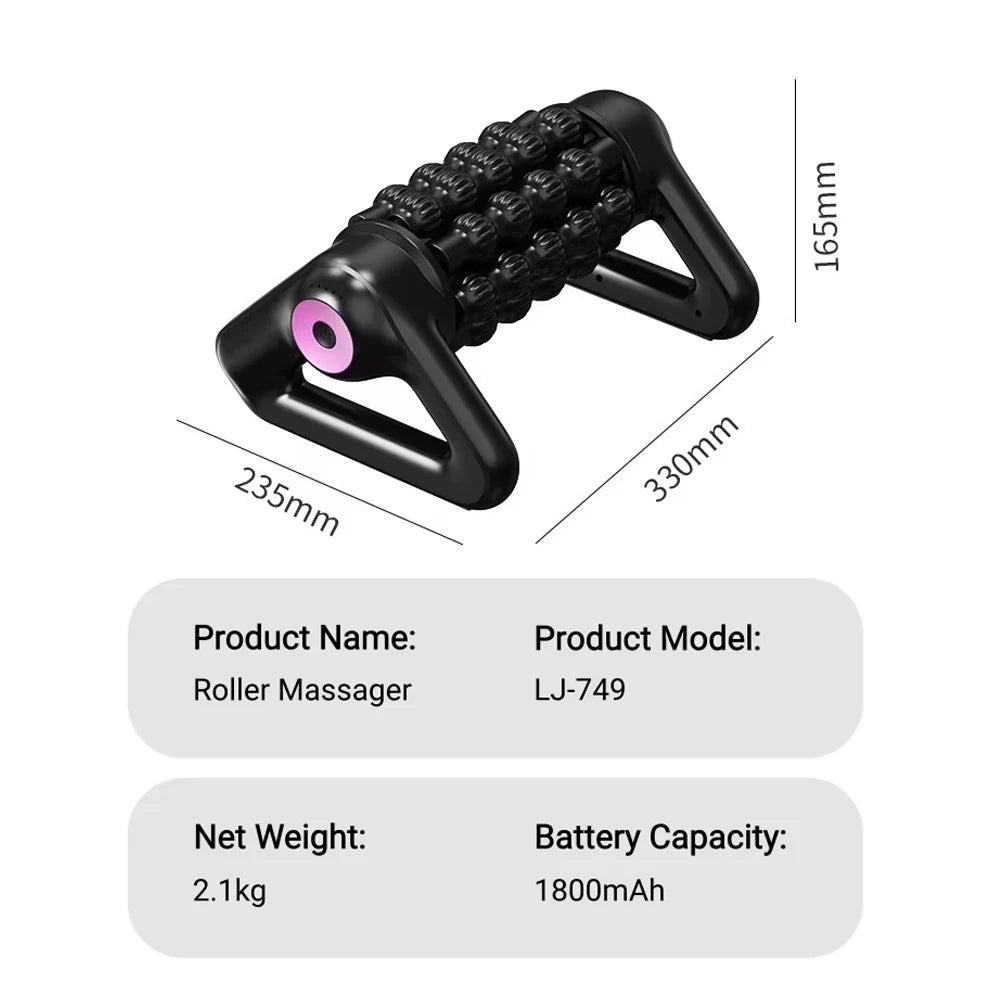 Muscle Massager Roller Electric Deep Tissue Impactor Rechargeable Pain Relief Tool for Shoulder Back Muscle Relax Recovery