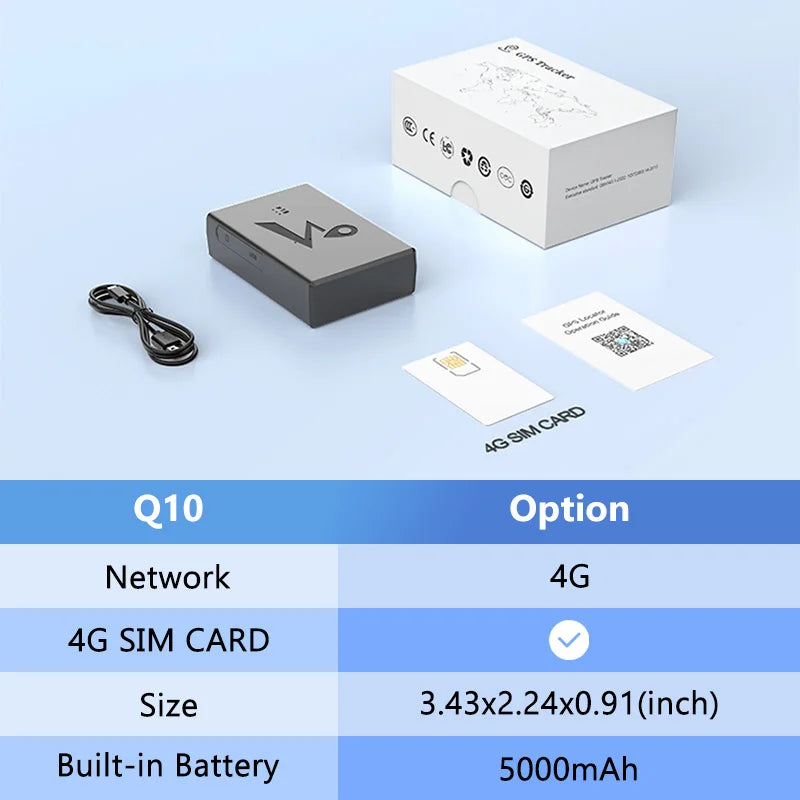 4G GPS Tracker Car 10000/20000mAh Vehicle GPS Locator Real-time GPS Tracking Device Long Standby Vibration Alarm Location APP