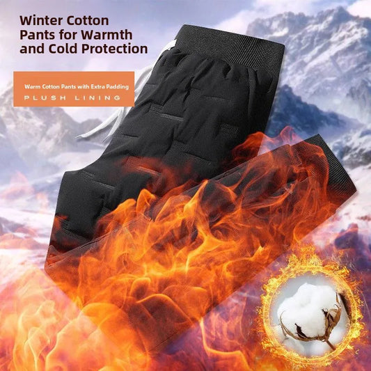 Men's Winter Thickened Cotton Pants 2024 Outdoor Wear Sport down Cotton Loose Cold Proof Warm Super Thick Casual Trousers