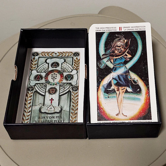 Initiatory Golden Dawn Tarot Deck 78 Cards Occult Esoteric Divination Game Set in Rigid Box Double-embossed Cardstock 12*7cm