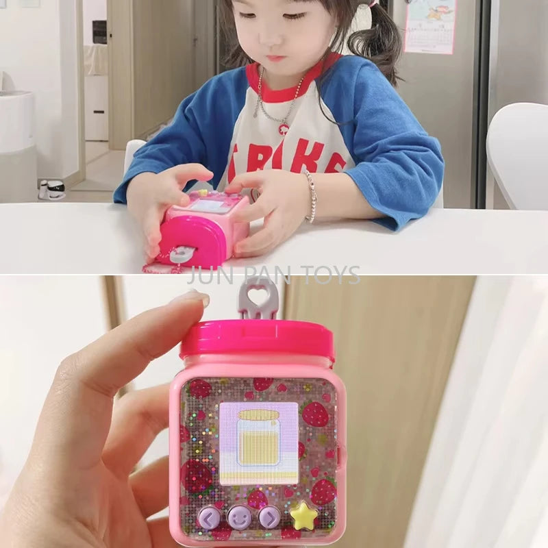 Original Yummy Jam House Korean Mini Electronic Interactive Virtual Bunny Feeding Pet Spoon Raising Game Kids Birthday Gift Toys