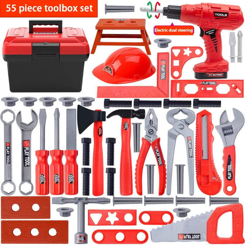 DIY Pretend Play Toy Simulation Repair Tools Set Electric Drill Screwdriver Tool Repair Toolbox Educational Toys For Children