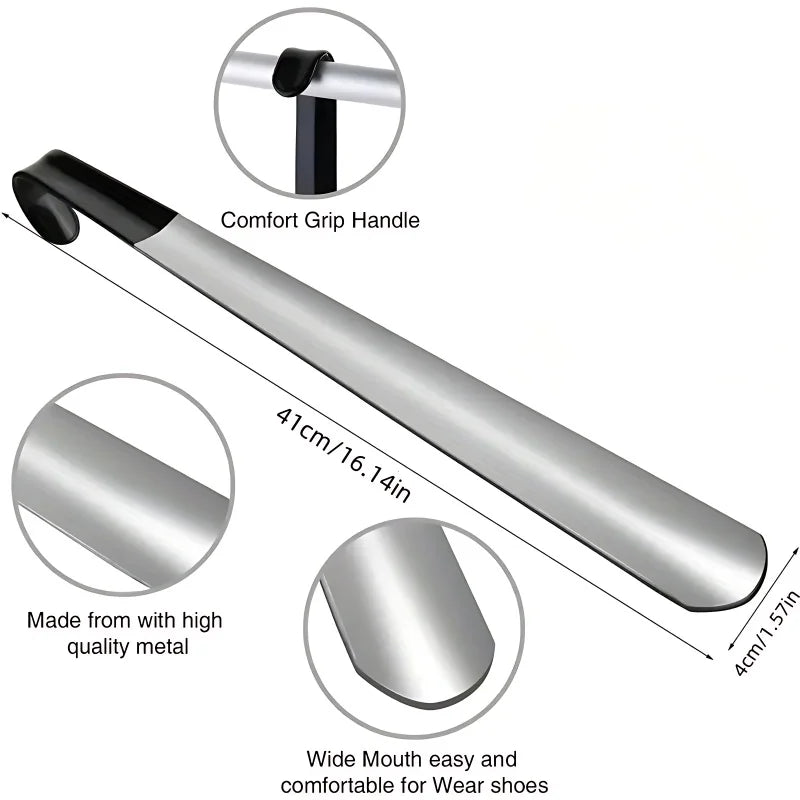 High - End Stainless Steel Shoehorn, Premium Comfort Grip + Extra - Wide Mouth, 1Pc Simplify Your Shoe Wearing Routine