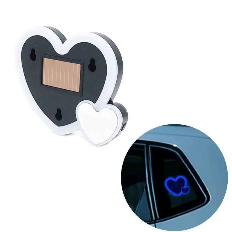 New Car Solar Triangle Window Heart-Shaped Light Emitting Heart-Shaped Atmosphere Light Interior Wiring Free Led Atmosphere Ligh